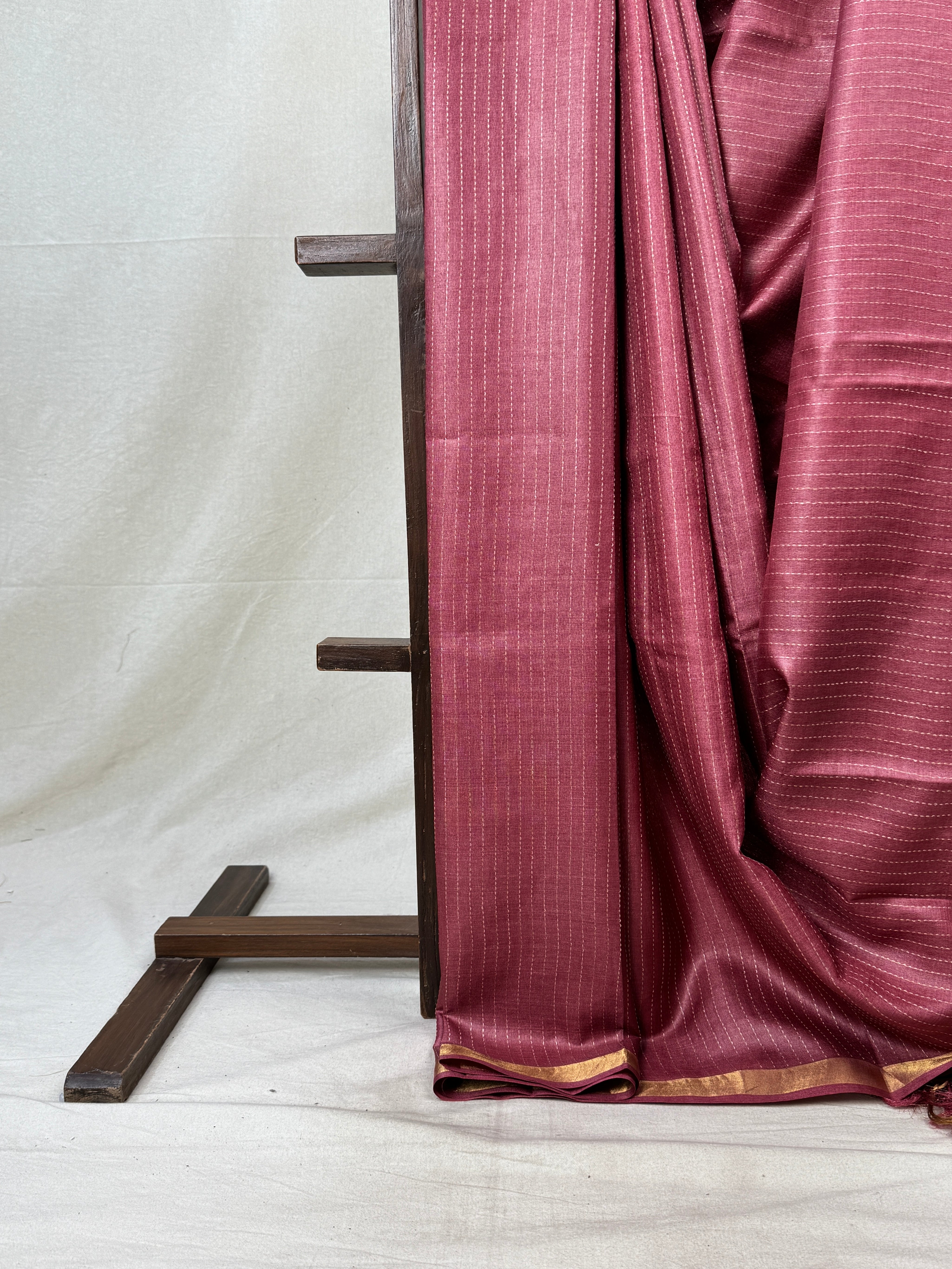 Pink Tussar Silk Saree - SRPTSS1750