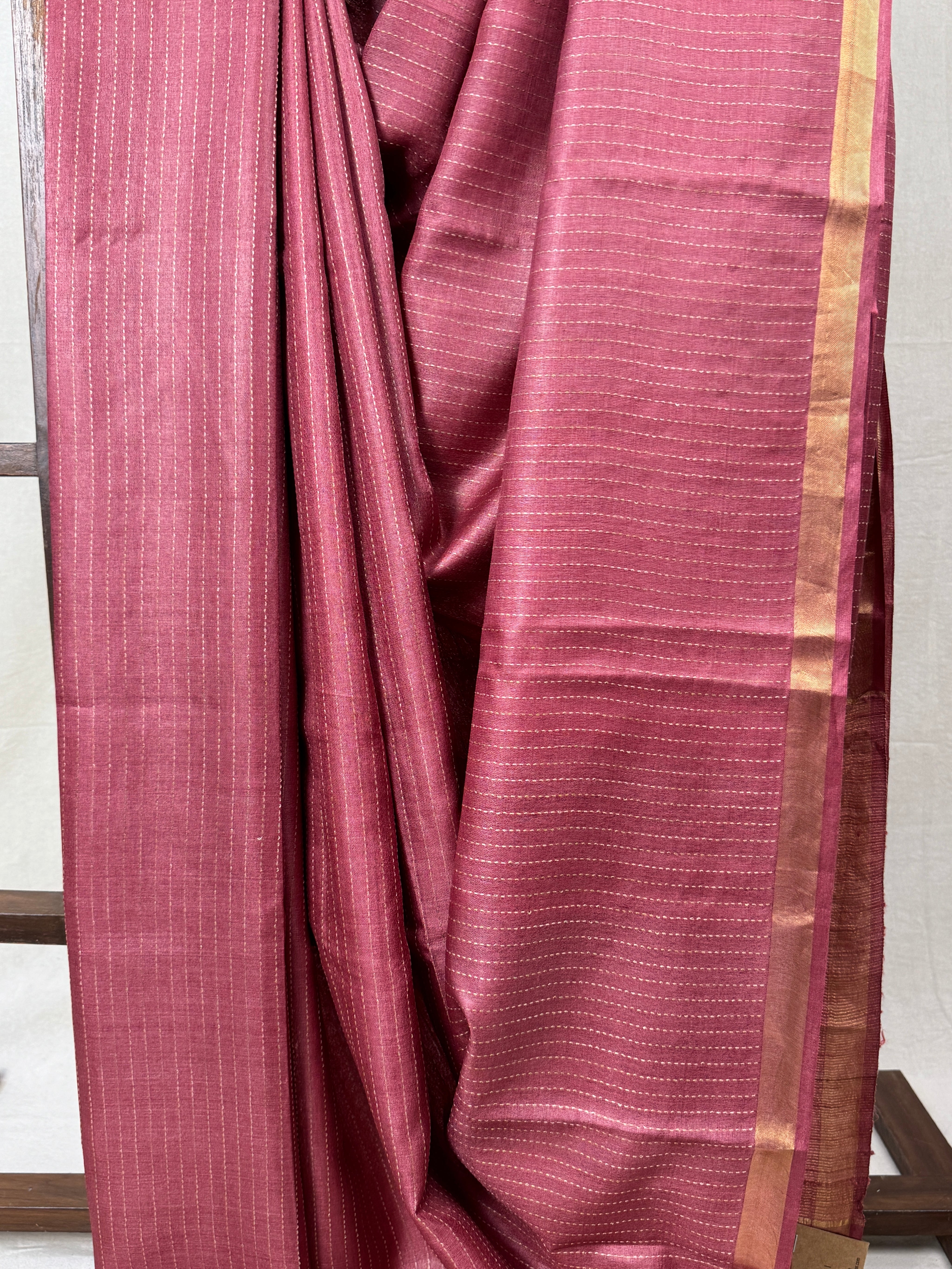 Pink Tussar Silk Saree - SRPTSS1750
