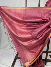 Pink Tussar Silk Saree - SRPTSS1750