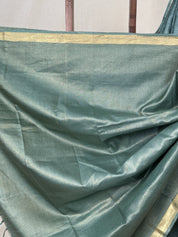 Green-Grey Tussar Silk Saree - SRGGTSS1749