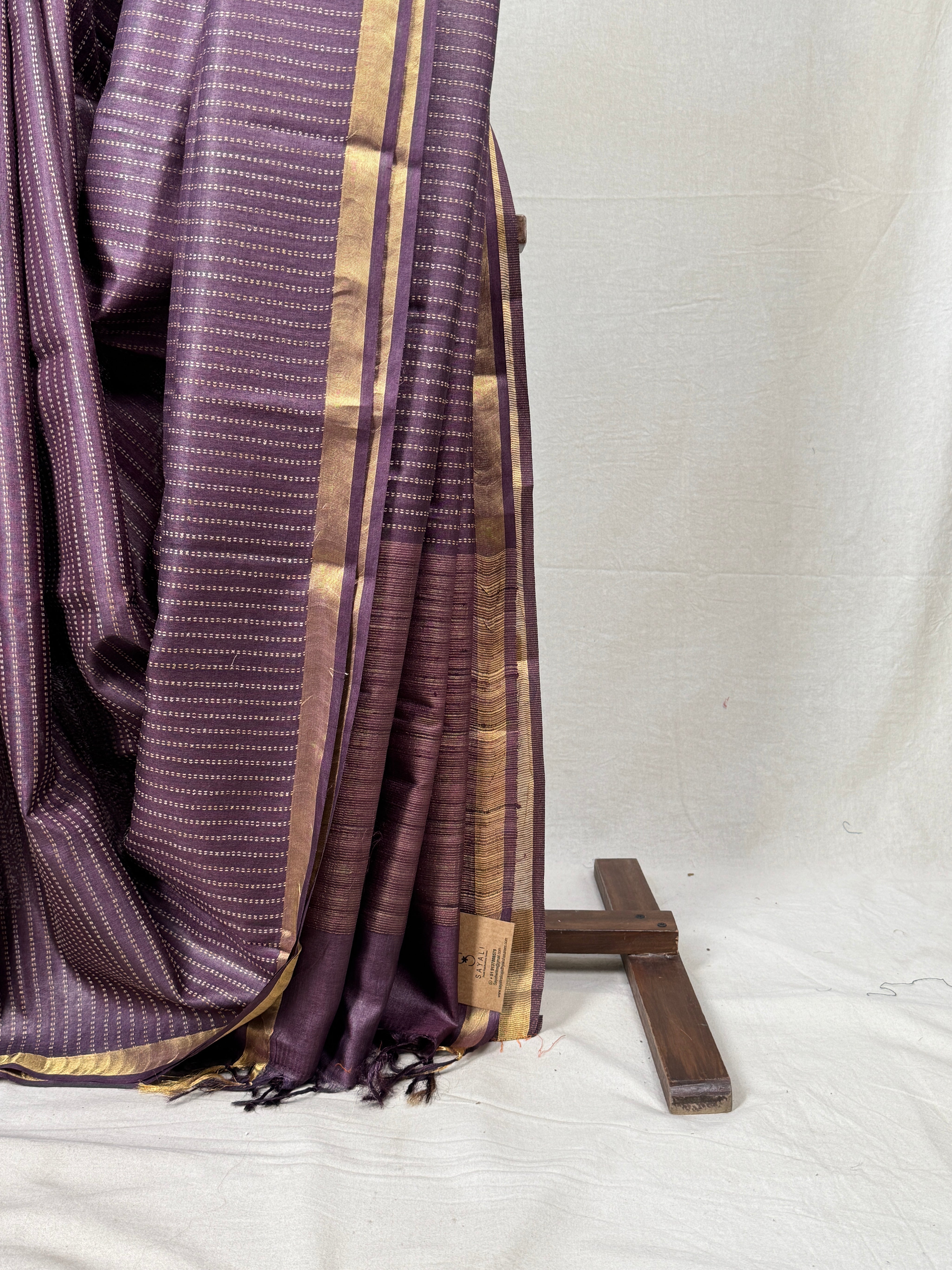 Dark Purple Tussar Silk Saree - SRDPTSS1731