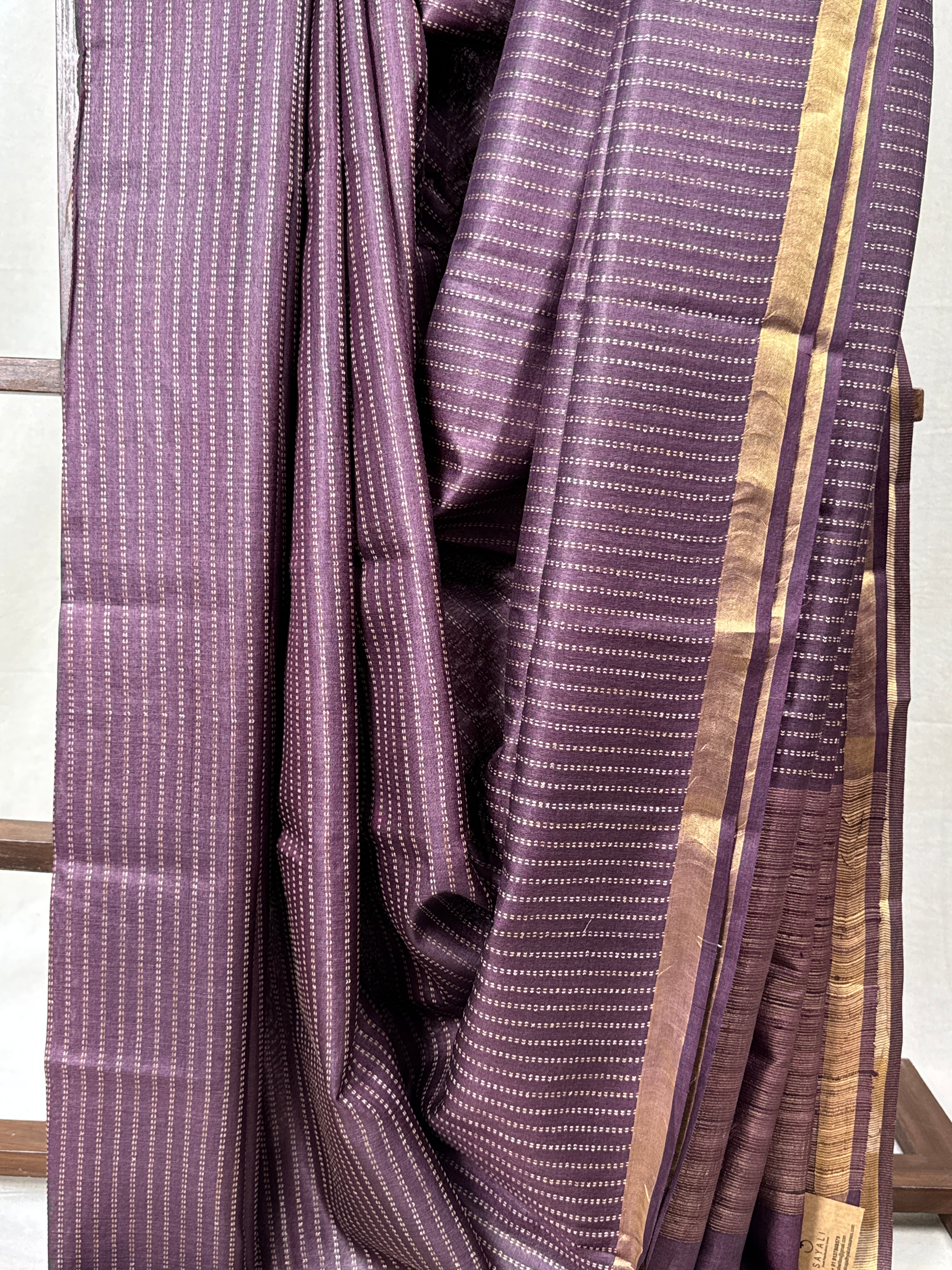 Dark Purple Tussar Silk Saree - SRDPTSS1731