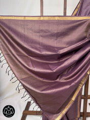 Dark Purple Tussar Silk Saree - SRDPTSS1731