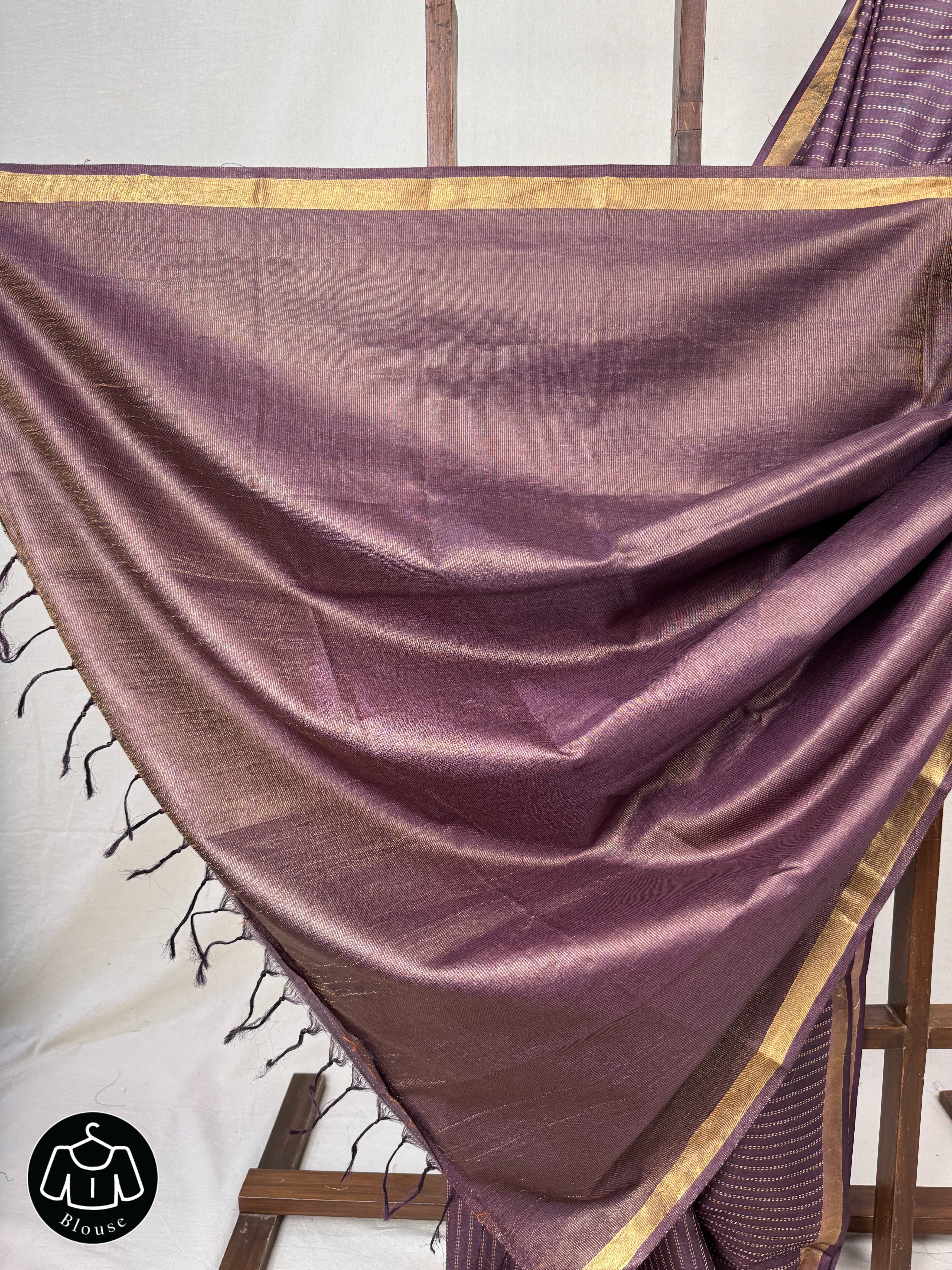 Dark Purple Tussar Silk Saree - SRDPTSS1731