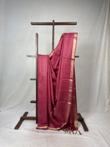 Fuchsia Pink Tussar Silk Saree - SRFPTSS1736