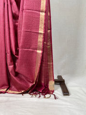 Fuchsia Pink Tussar Silk Saree - SRFPTSS1736