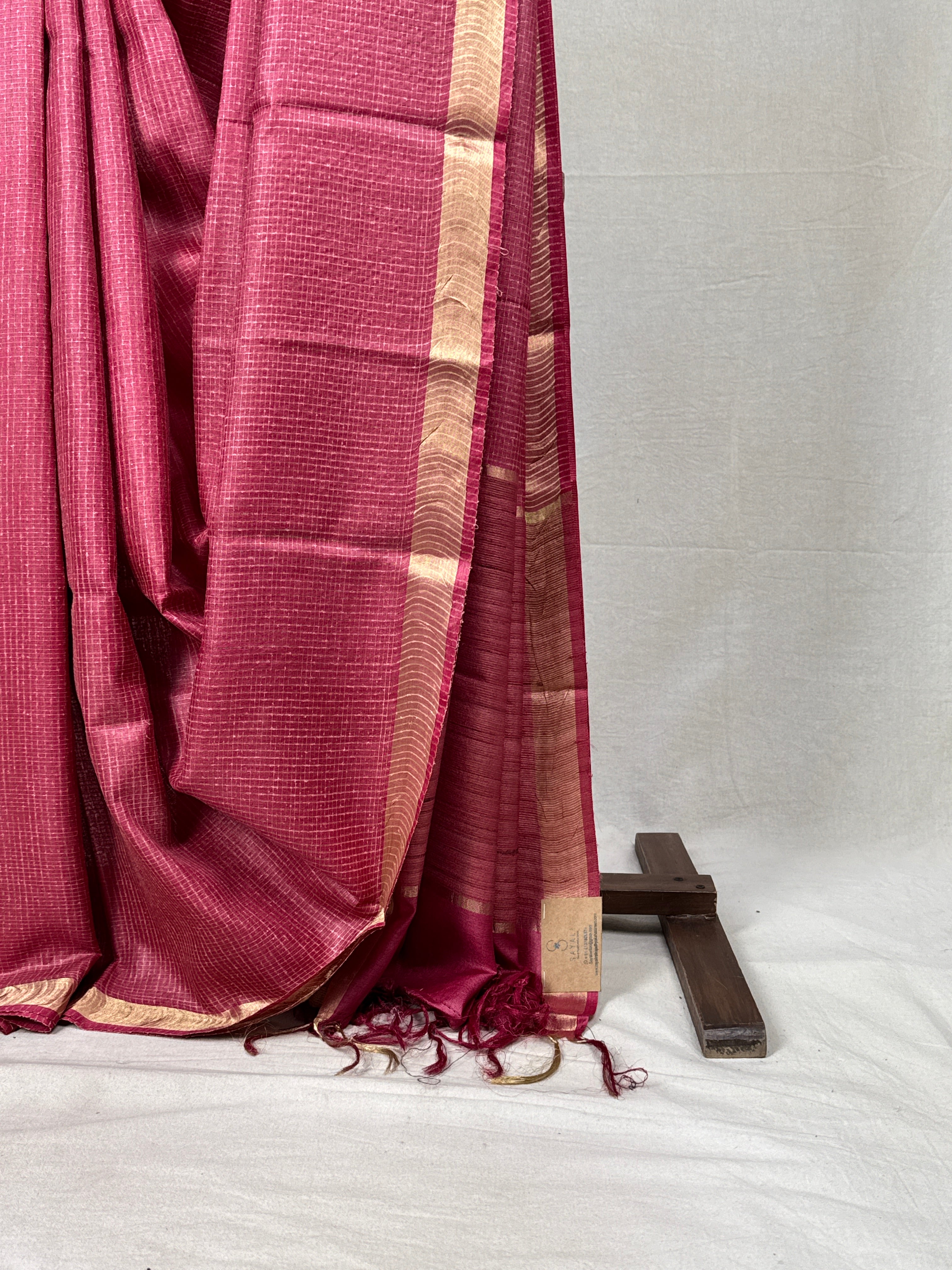 Fuchsia Pink Tussar Silk Saree - SRFPTSS1736