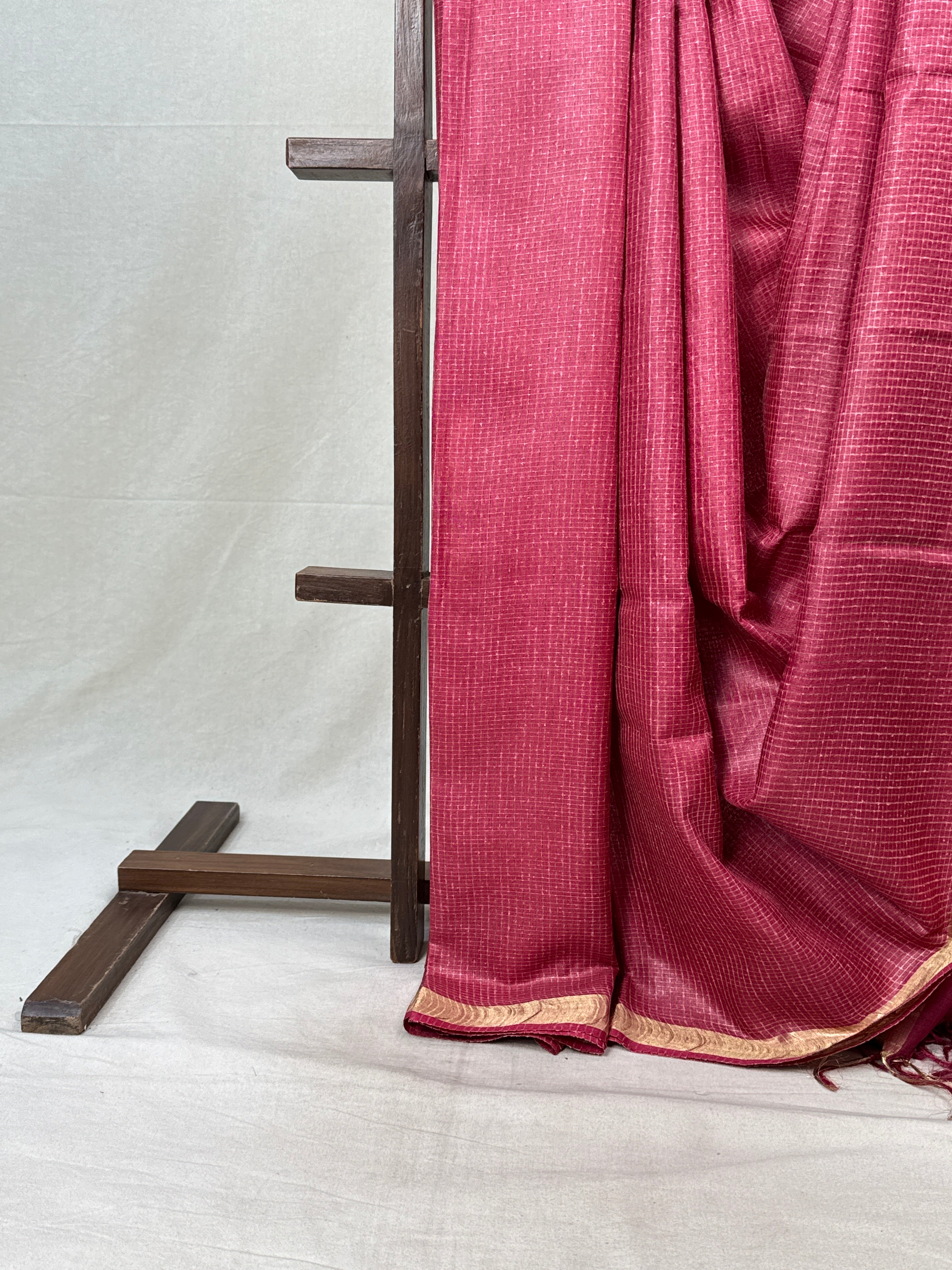 Fuchsia Pink Tussar Silk Saree - SRFPTSS1736