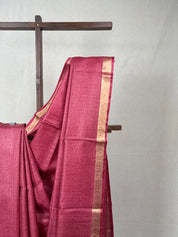 Fuchsia Pink Tussar Silk Saree - SRFPTSS1736