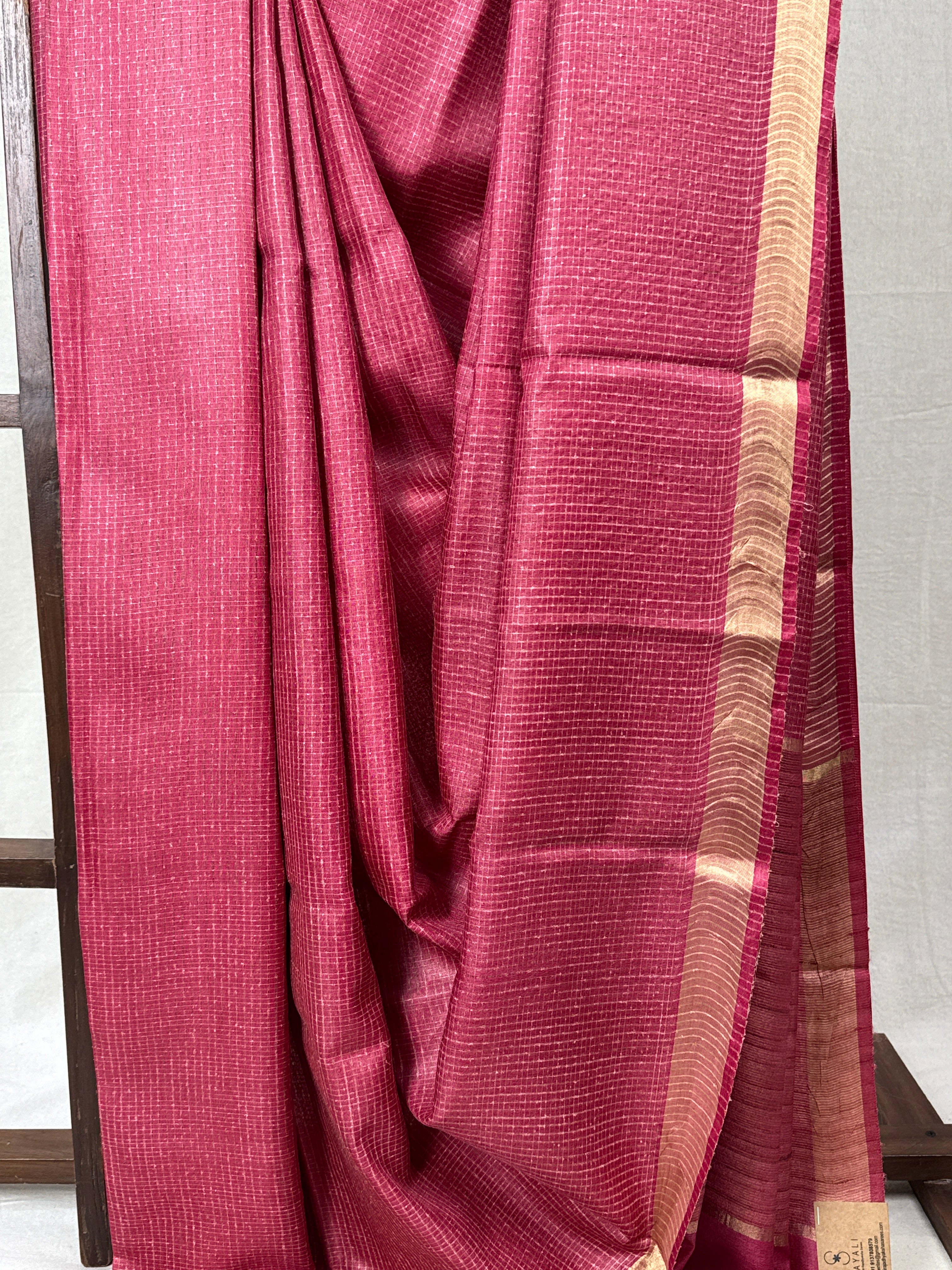 Fuchsia Pink Tussar Silk Saree - SRFPTSS1736