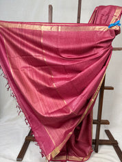 Fuchsia Pink Tussar Silk Saree - SRFPTSS1736