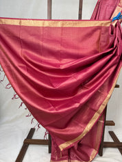 Fuchsia Pink Tussar Silk Saree - SRFPTSS1736