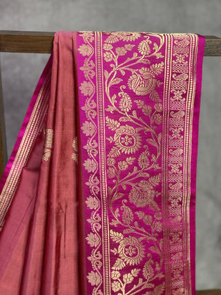 Onion Pink Banarasi Silk Saree-SROPBSS236