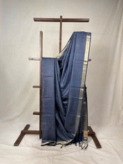 Blue Tussar Silk Saree - SRBTSS1740