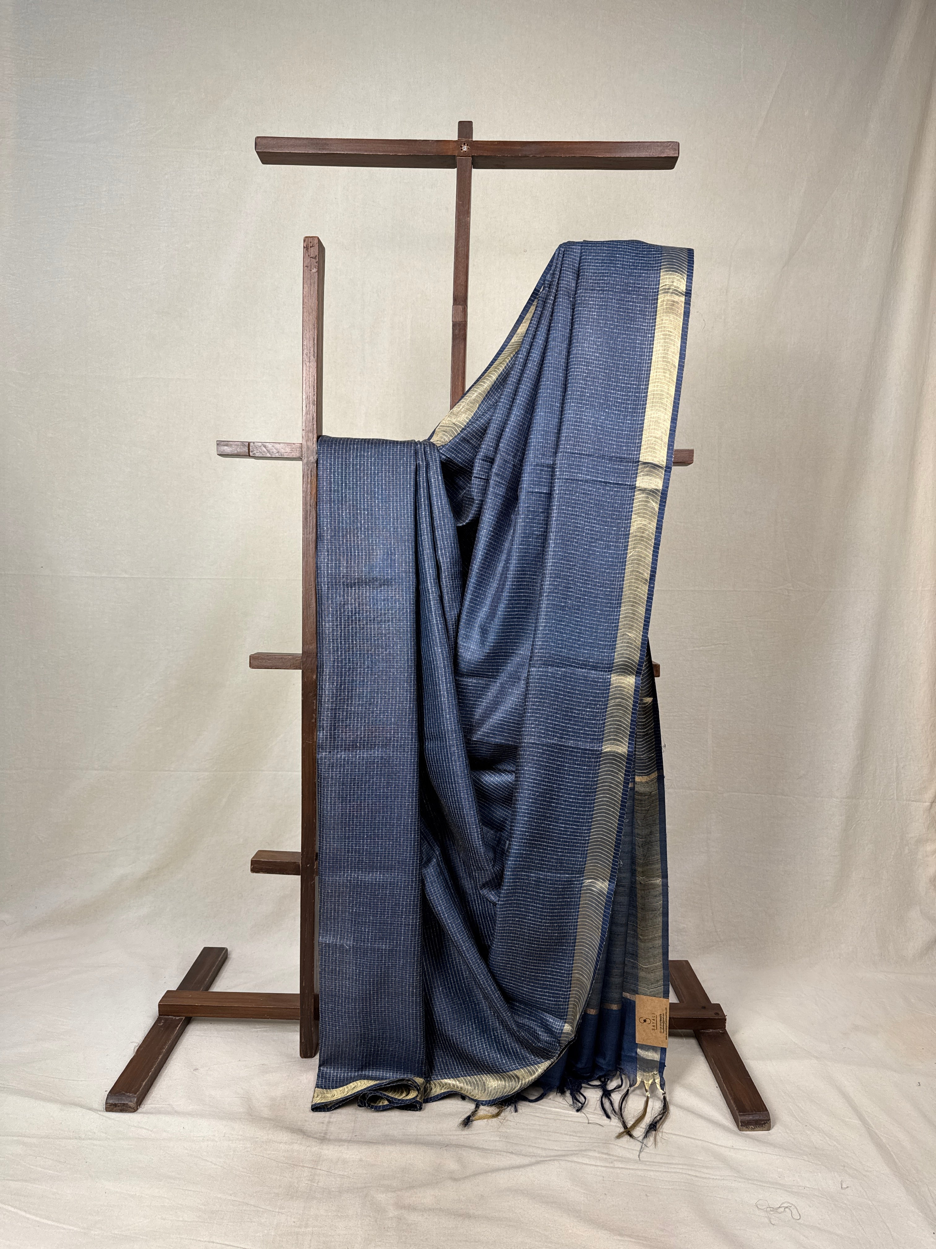 Blue Tussar Silk Saree - SRBTSS1740
