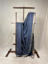 Blue Tussar Silk Saree - SRBTSS1740
