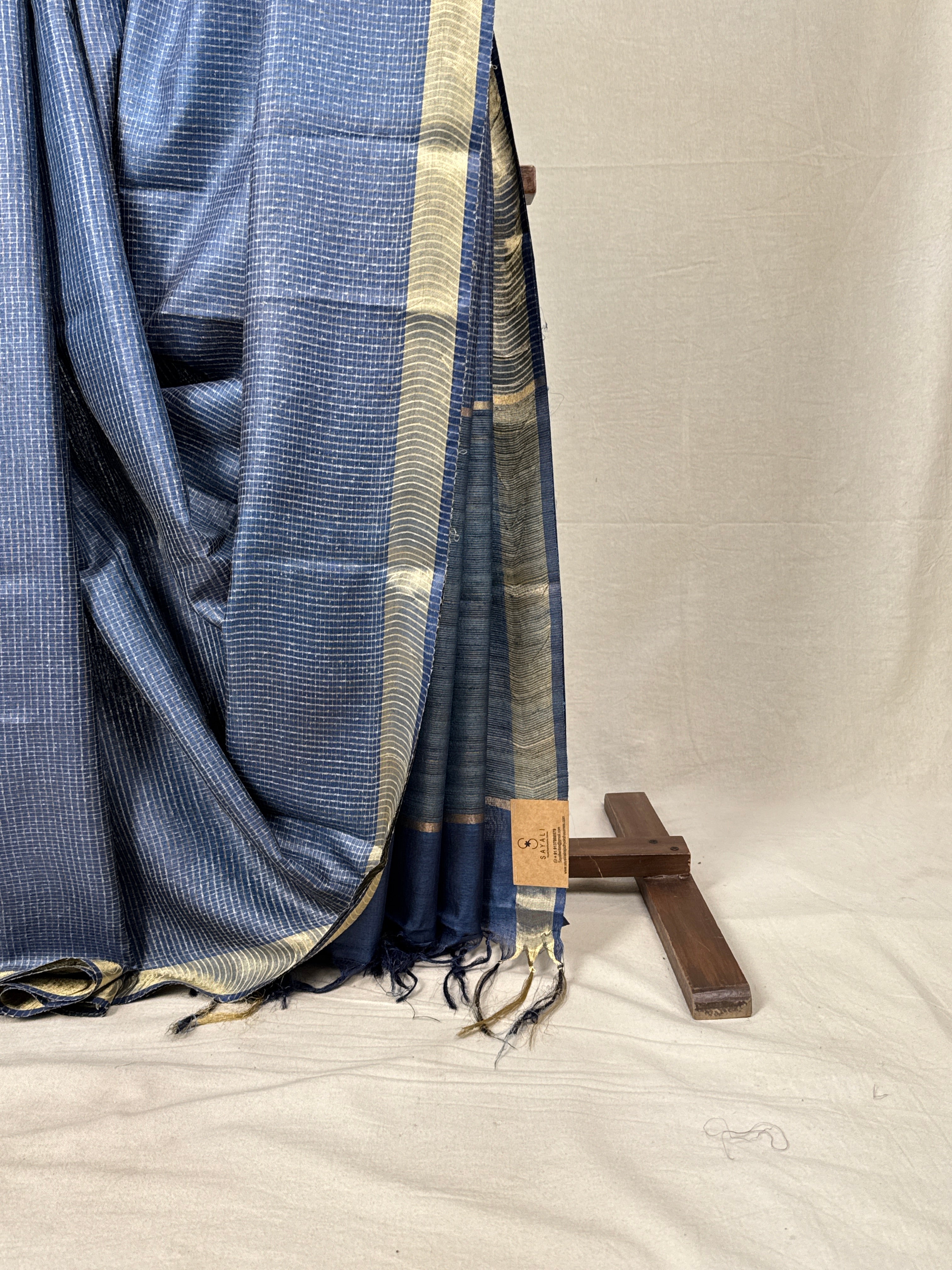 Blue Tussar Silk Saree - SRBTSS1740