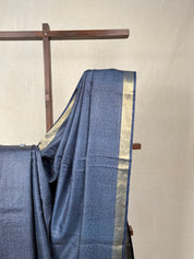 Blue Tussar Silk Saree - SRBTSS1740