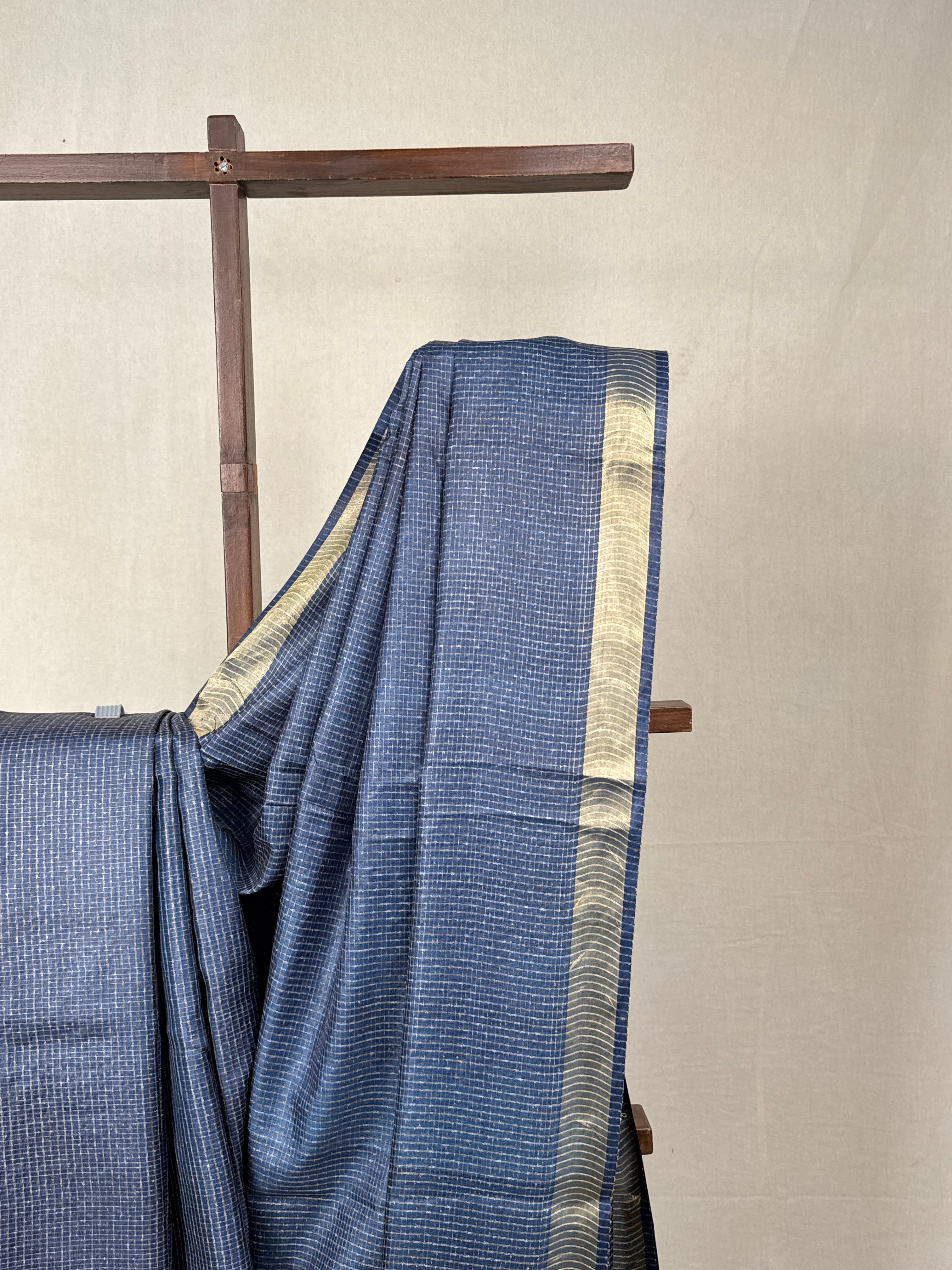 Blue Tussar Silk Saree - SRBTSS1740