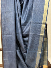 Blue Tussar Silk Saree - SRBTSS1740