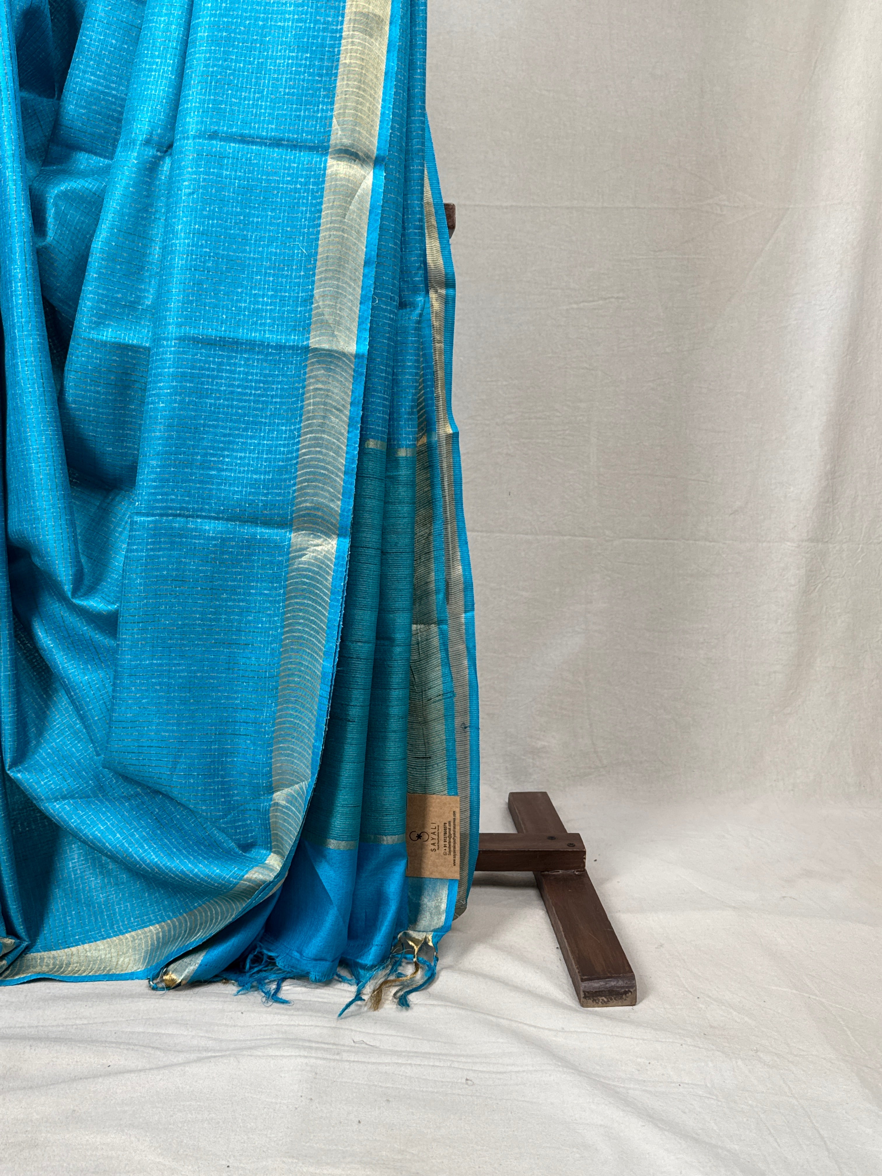 Sky Blue Tussar Silk Saree - SRSBTSS1737