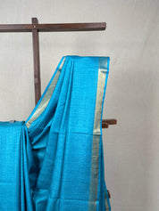 Sky Blue Tussar Silk Saree - SRSBTSS1737