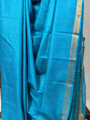 Sky Blue Tussar Silk Saree - SRSBTSS1737