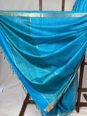 Sky Blue Tussar Silk Saree - SRSBTSS1737