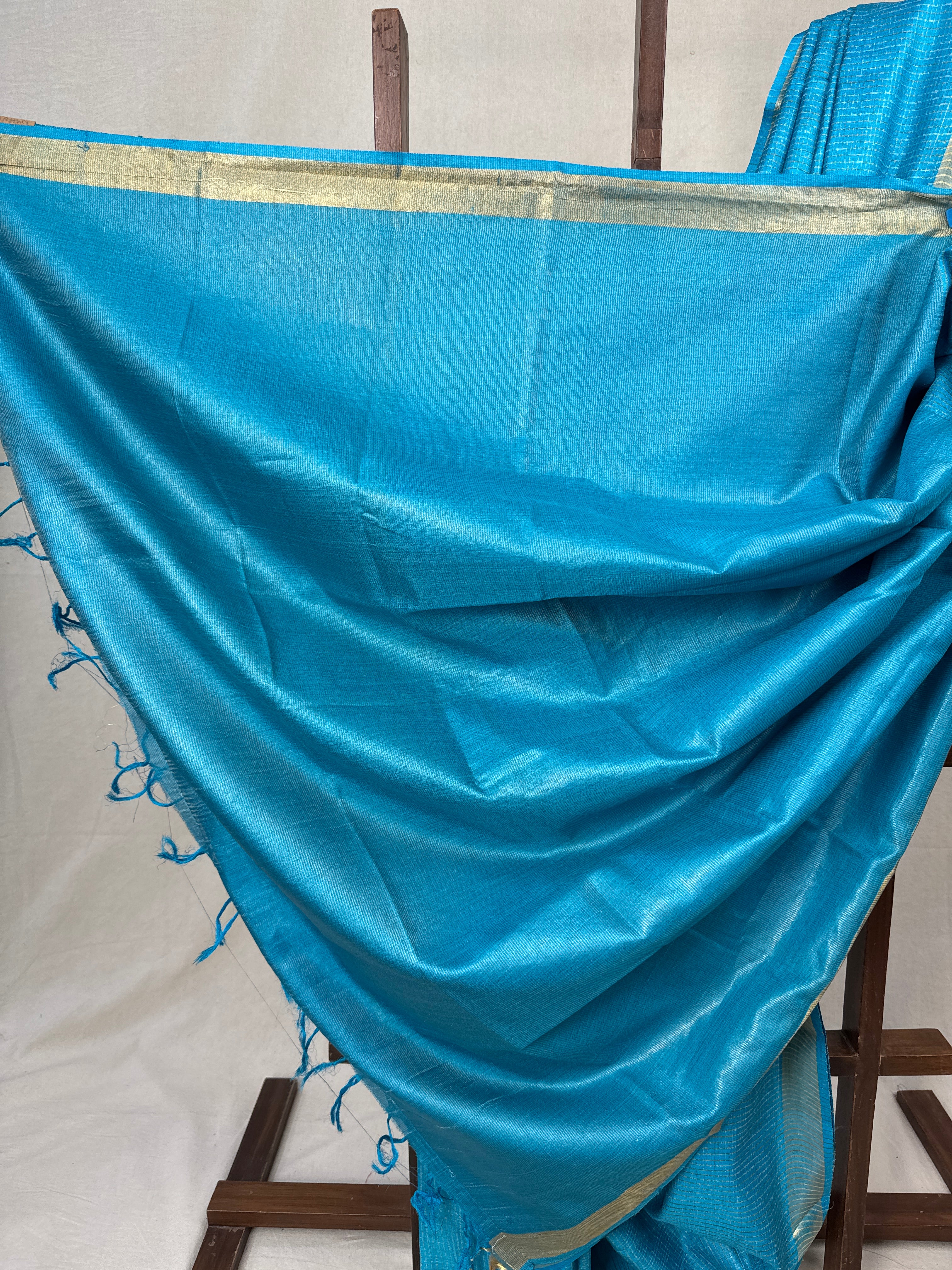 Sky Blue Tussar Silk Saree - SRSBTSS1737