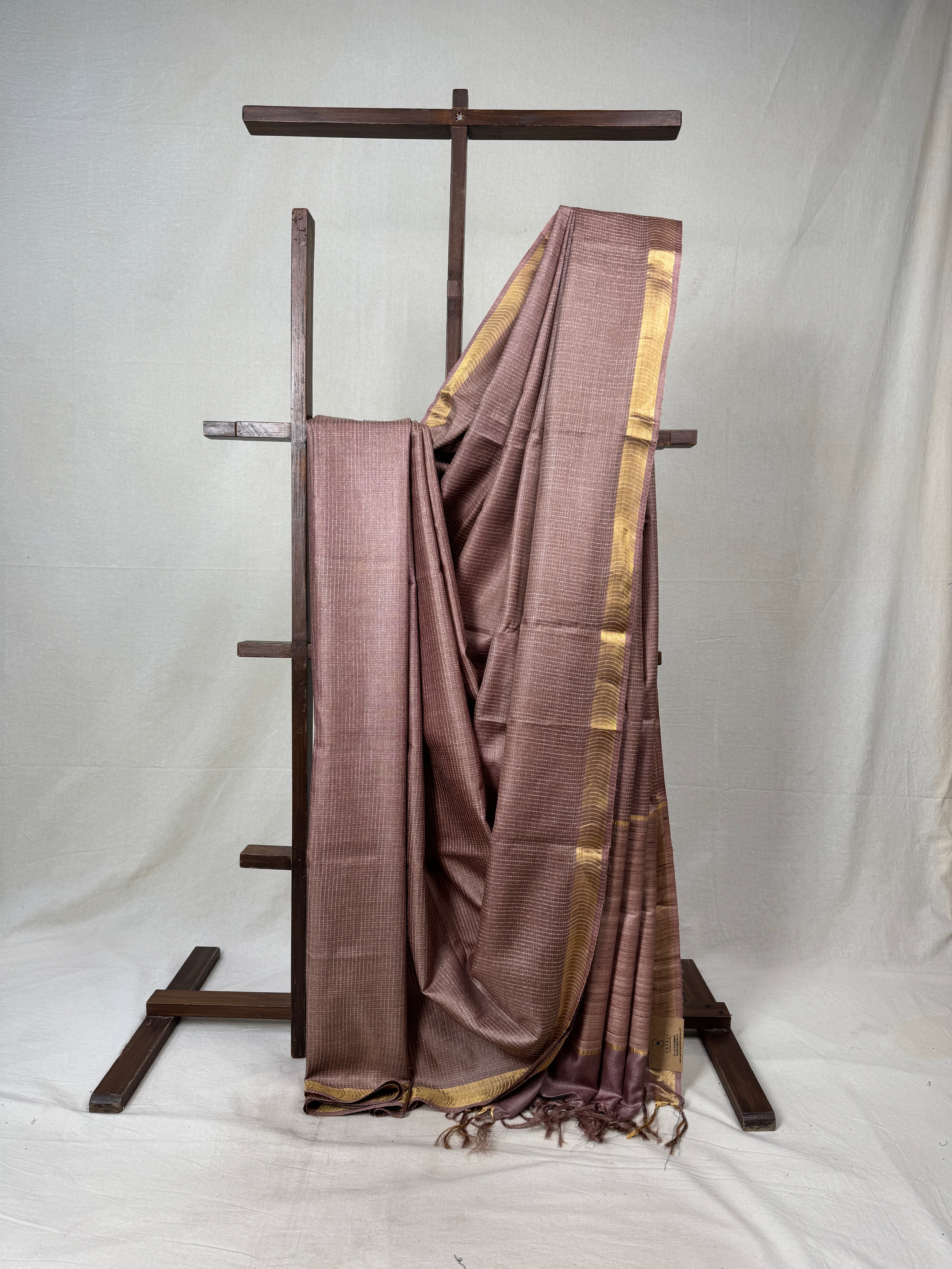 Light Mauve Tussar Silk Saree - SRLMTSS1735