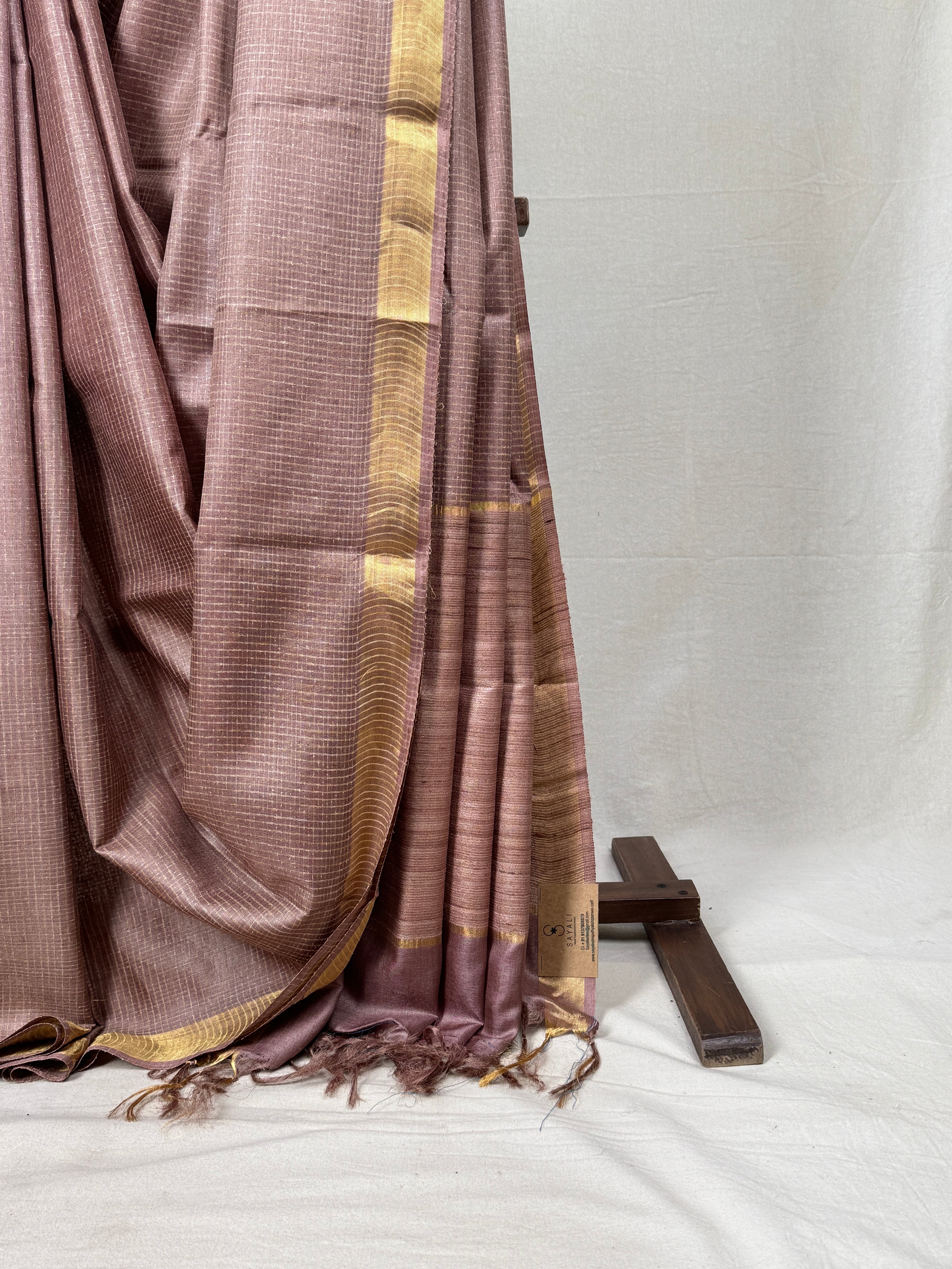 Light Mauve Tussar Silk Saree - SRLMTSS1735