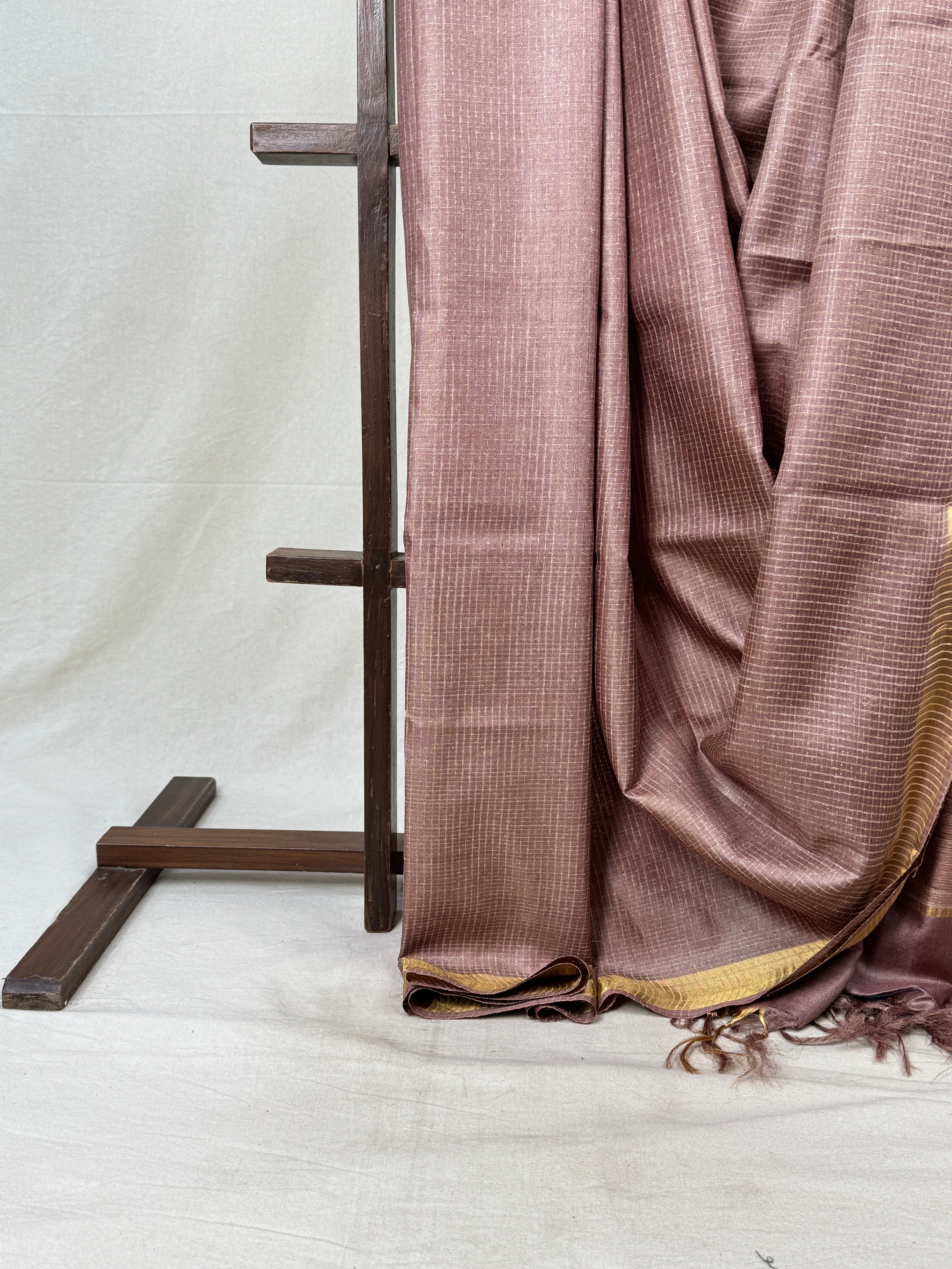 Light Mauve Tussar Silk Saree - SRLMTSS1735