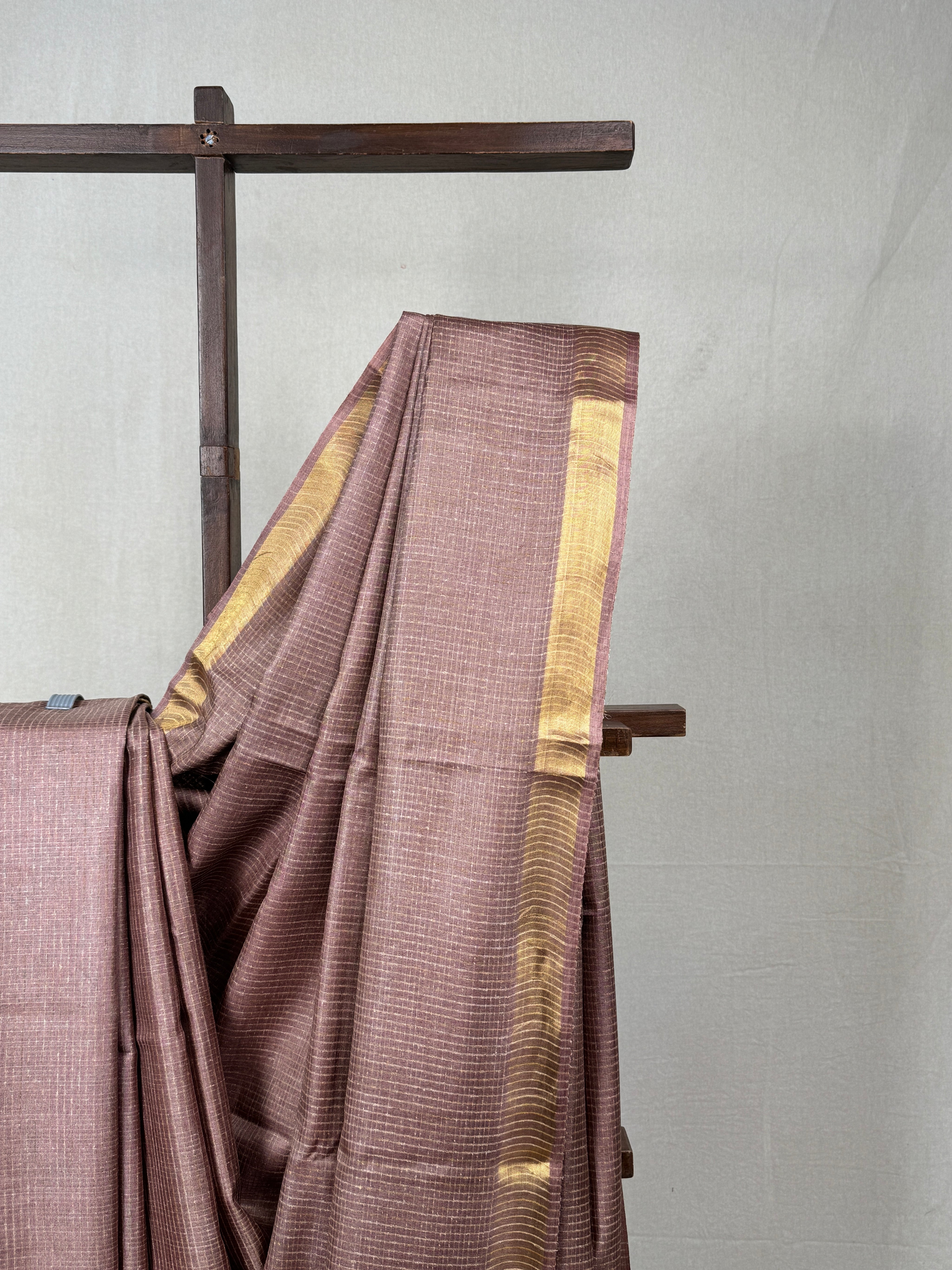 Light Mauve Tussar Silk Saree - SRLMTSS1735