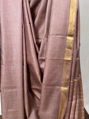 Light Mauve Tussar Silk Saree - SRLMTSS1735