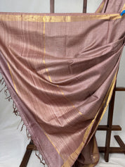 Light Mauve Tussar Silk Saree - SRLMTSS1735