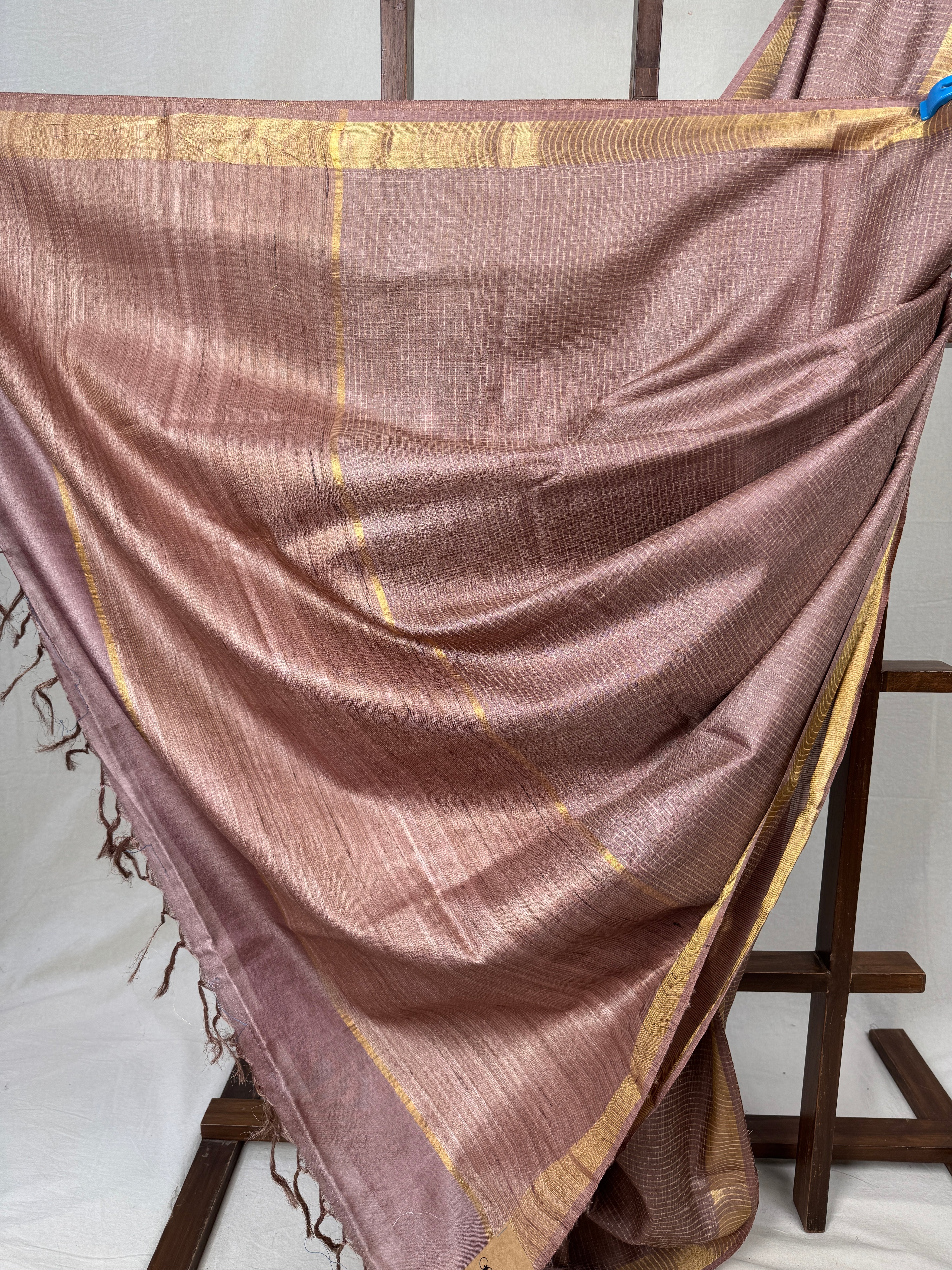 Light Mauve Tussar Silk Saree - SRLMTSS1735