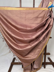 Light Mauve Tussar Silk Saree - SRLMTSS1735