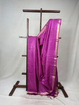 Pink Tussar Silk Saree - SRPTSS1734