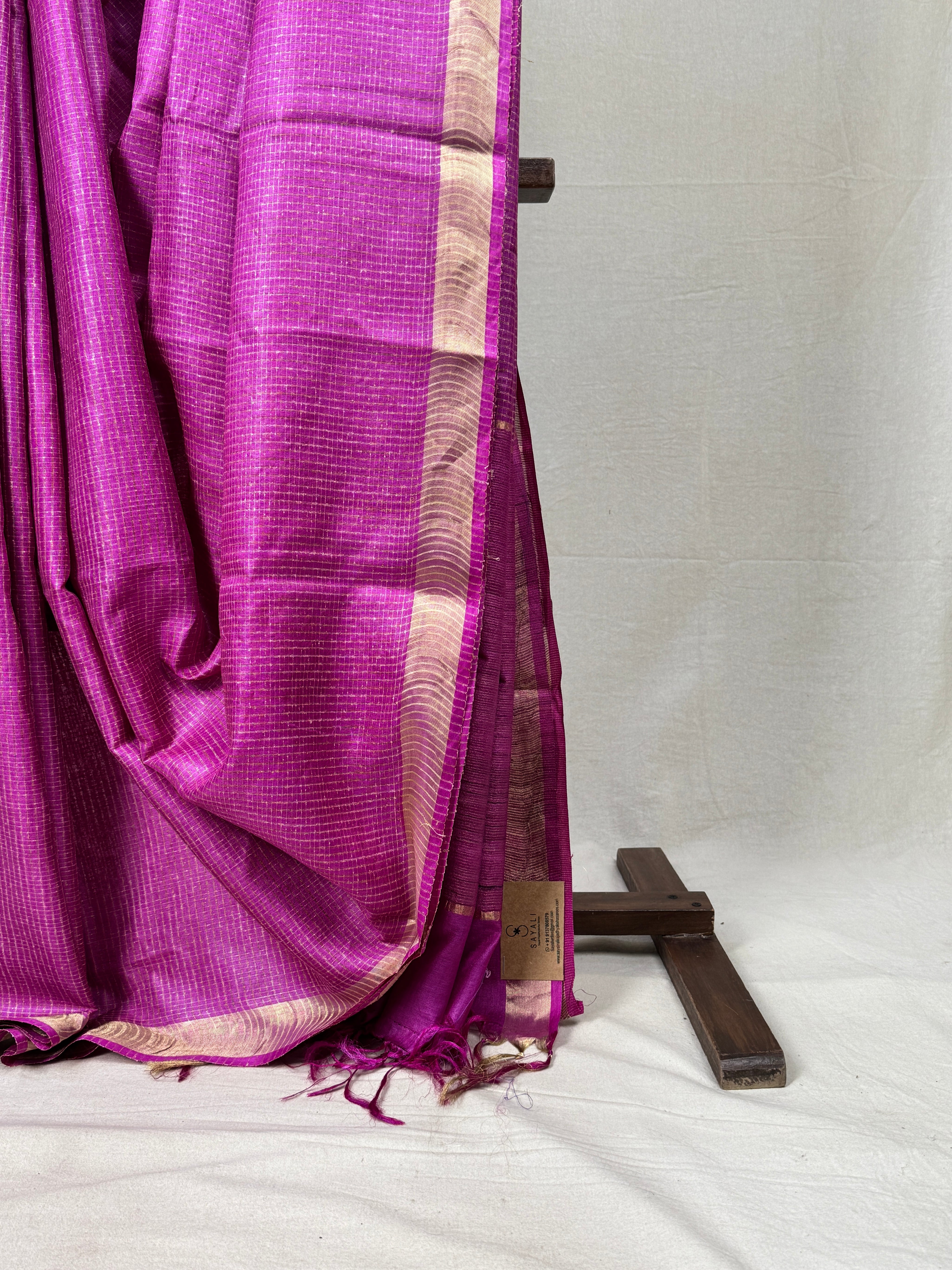 Pink Tussar Silk Saree - SRPTSS1734