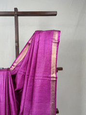 Pink Tussar Silk Saree - SRPTSS1734