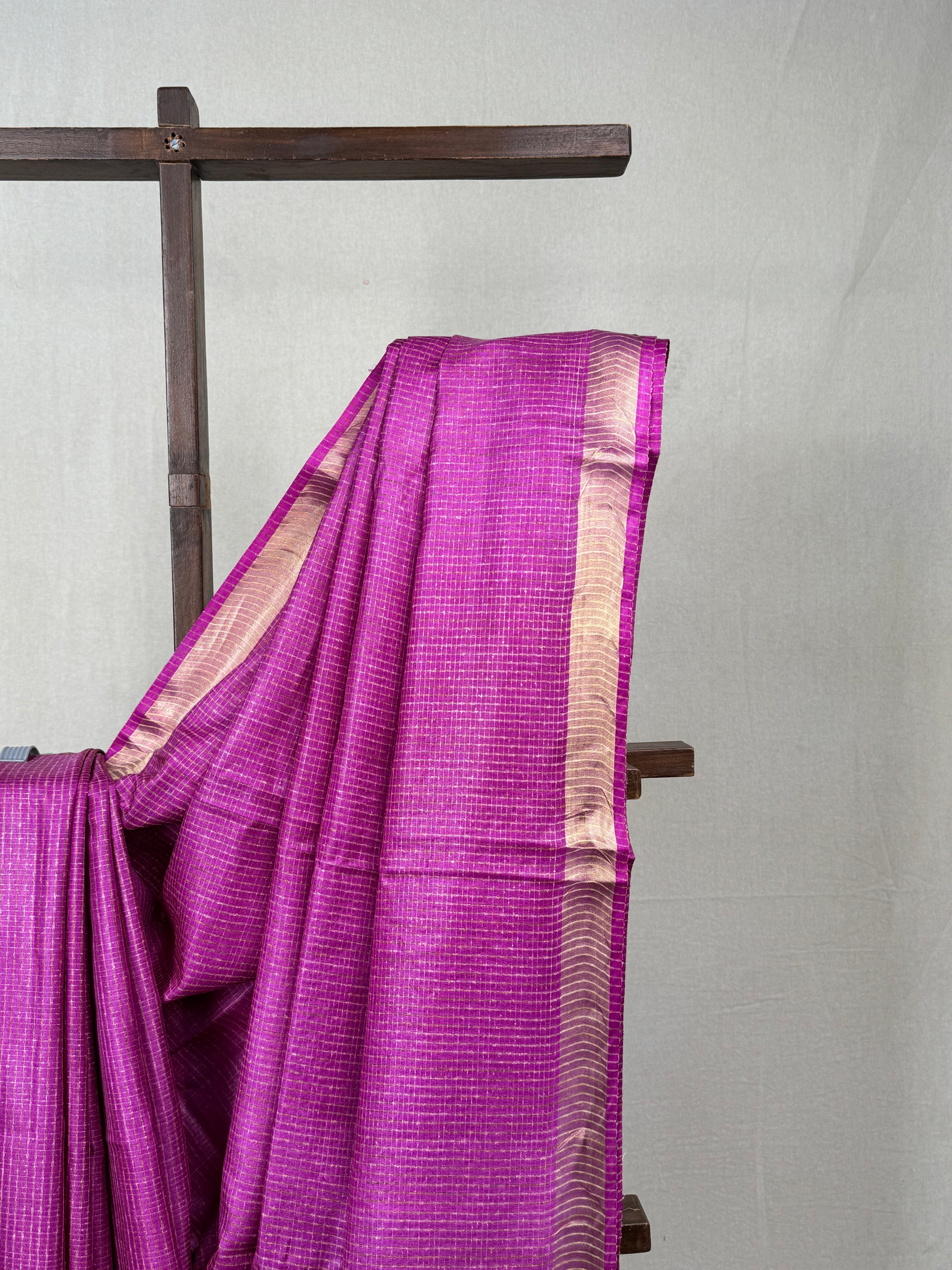 Pink Tussar Silk Saree - SRPTSS1734