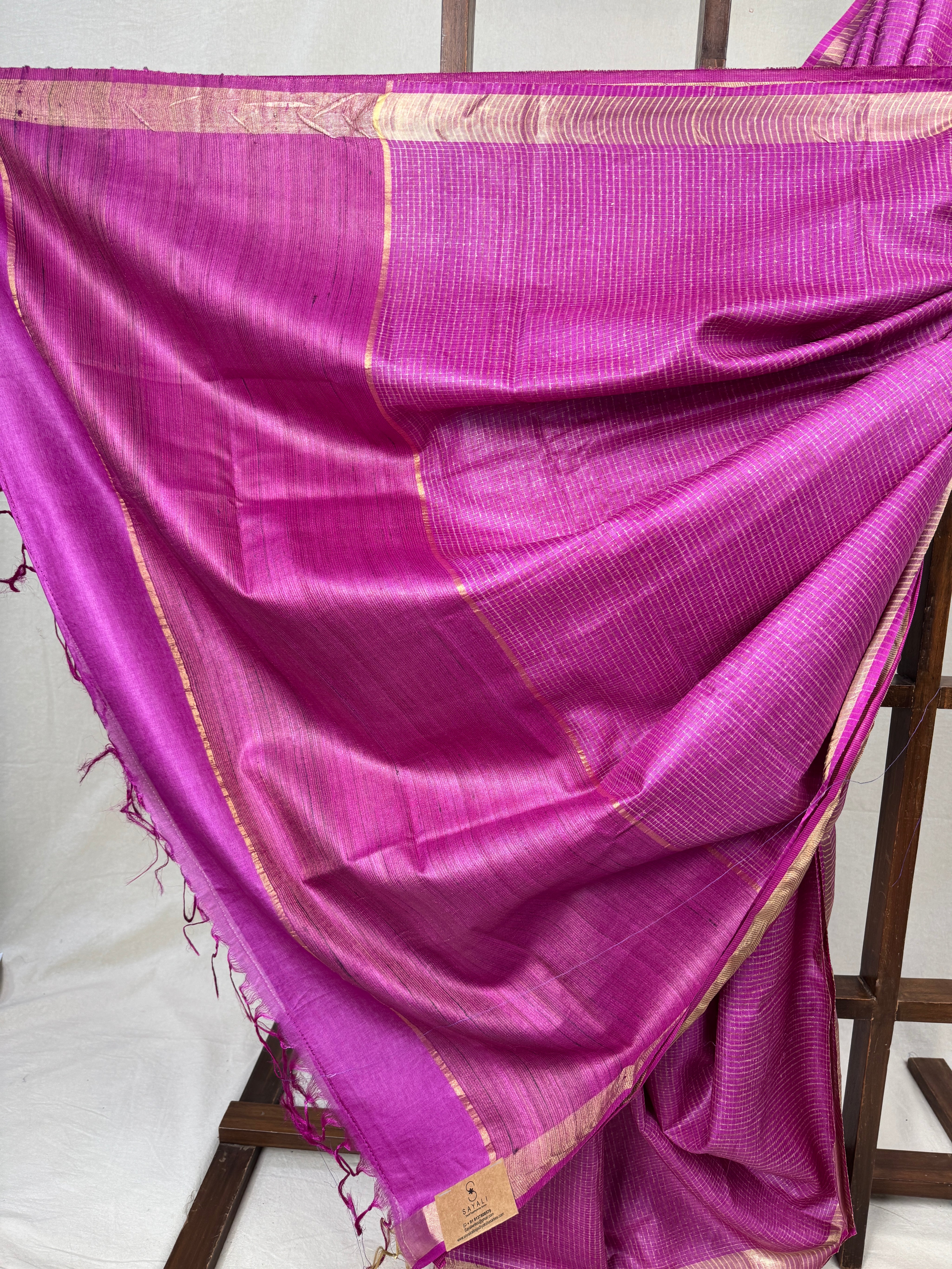 Pink Tussar Silk Saree - SRPTSS1734