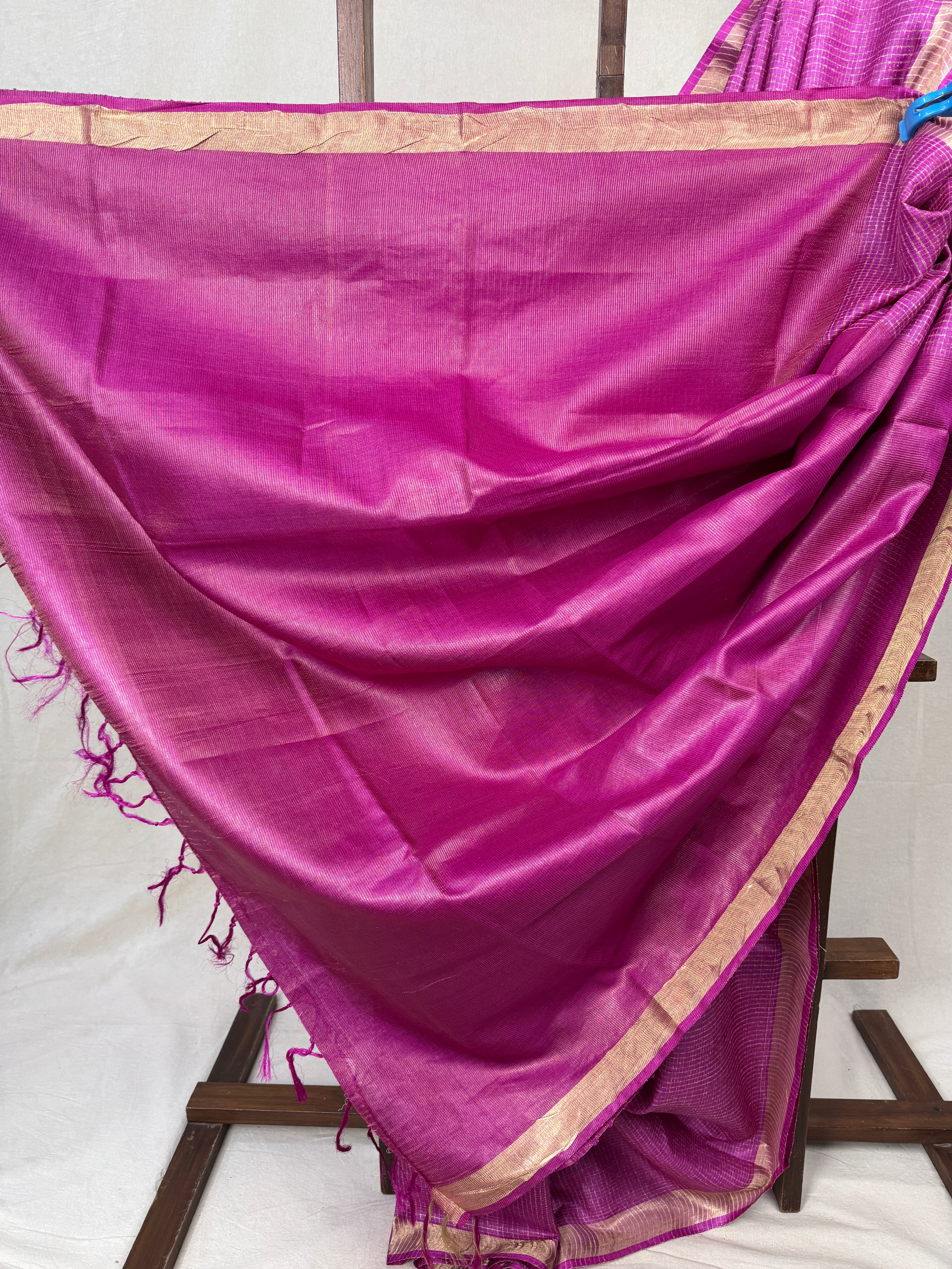 Pink Tussar Silk Saree - SRPTSS1734