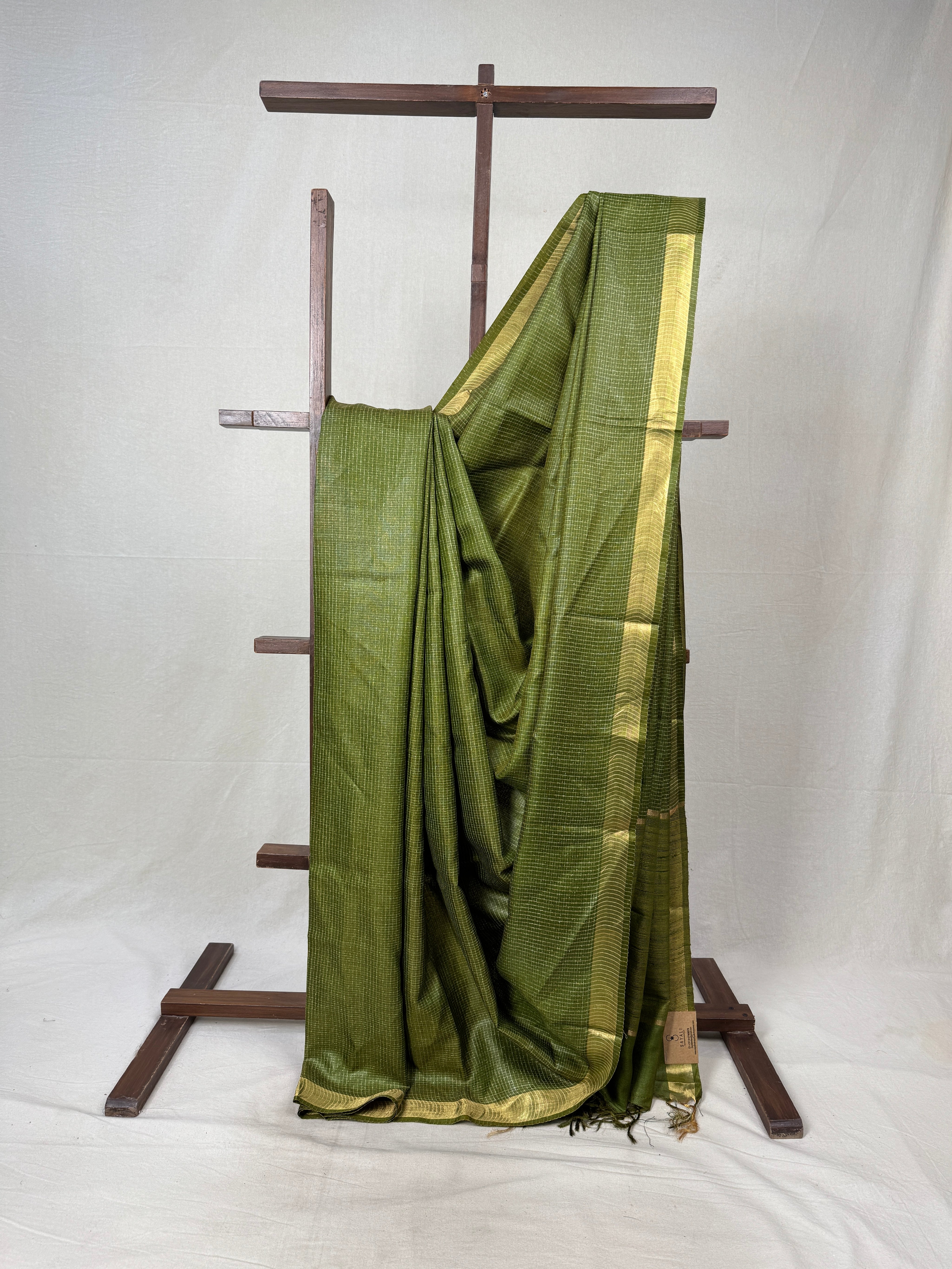 Green Tussar Silk Saree - SRGTSS1733