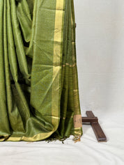 Green Tussar Silk Saree - SRGTSS1733
