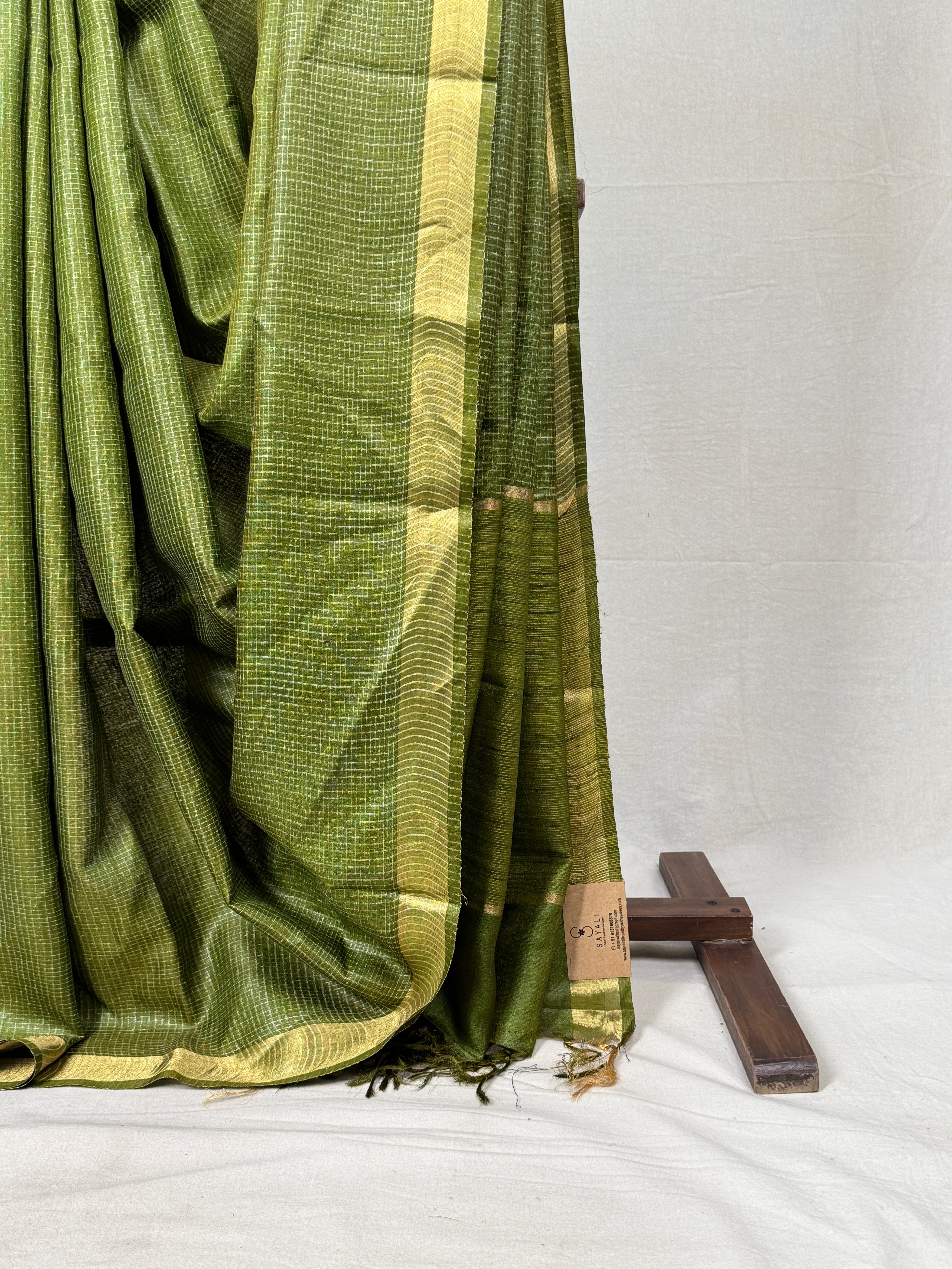 Green Tussar Silk Saree - SRGTSS1733