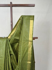 Green Tussar Silk Saree - SRGTSS1733