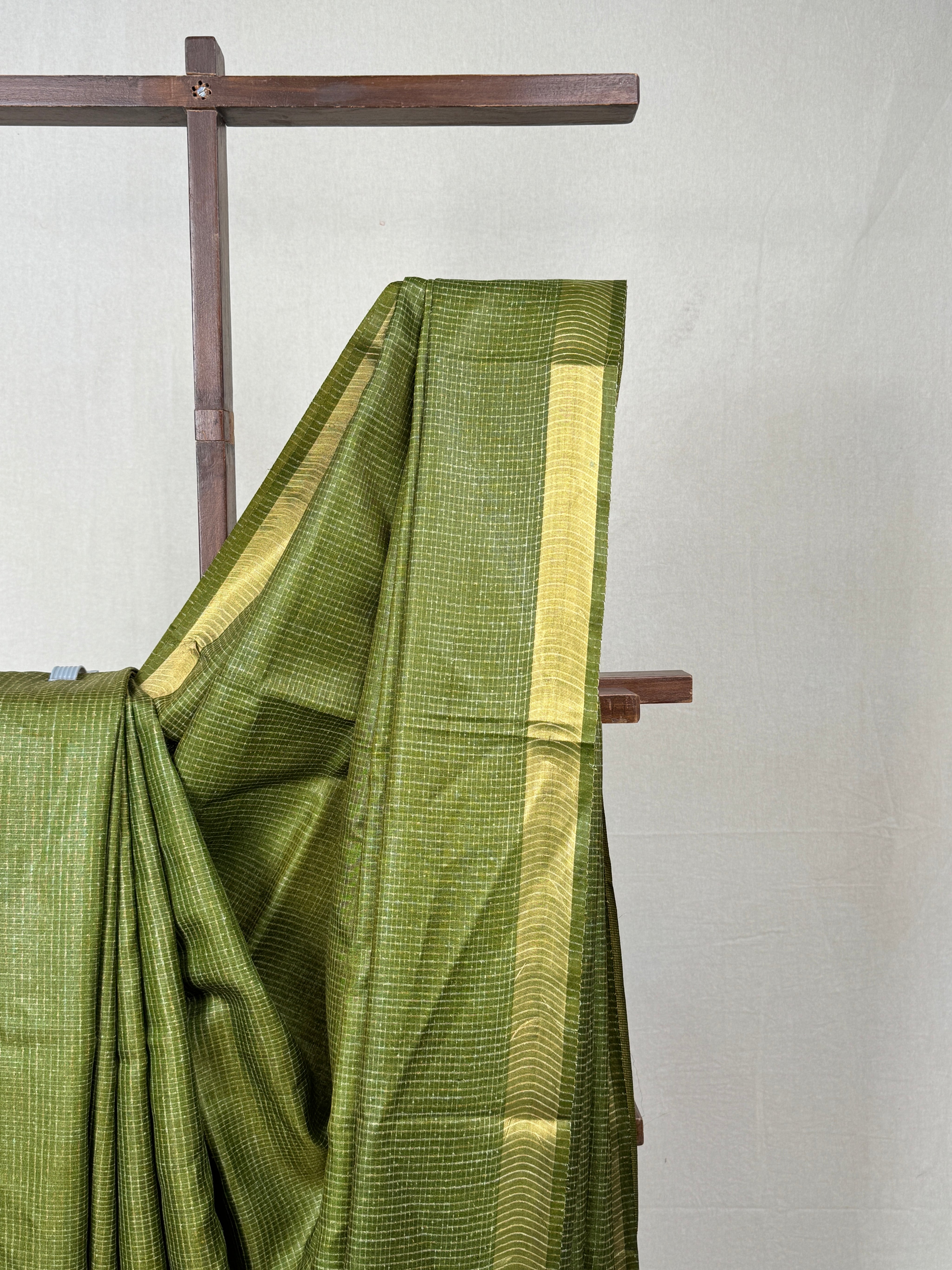 Green Tussar Silk Saree - SRGTSS1733