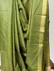 Green Tussar Silk Saree - SRGTSS1733