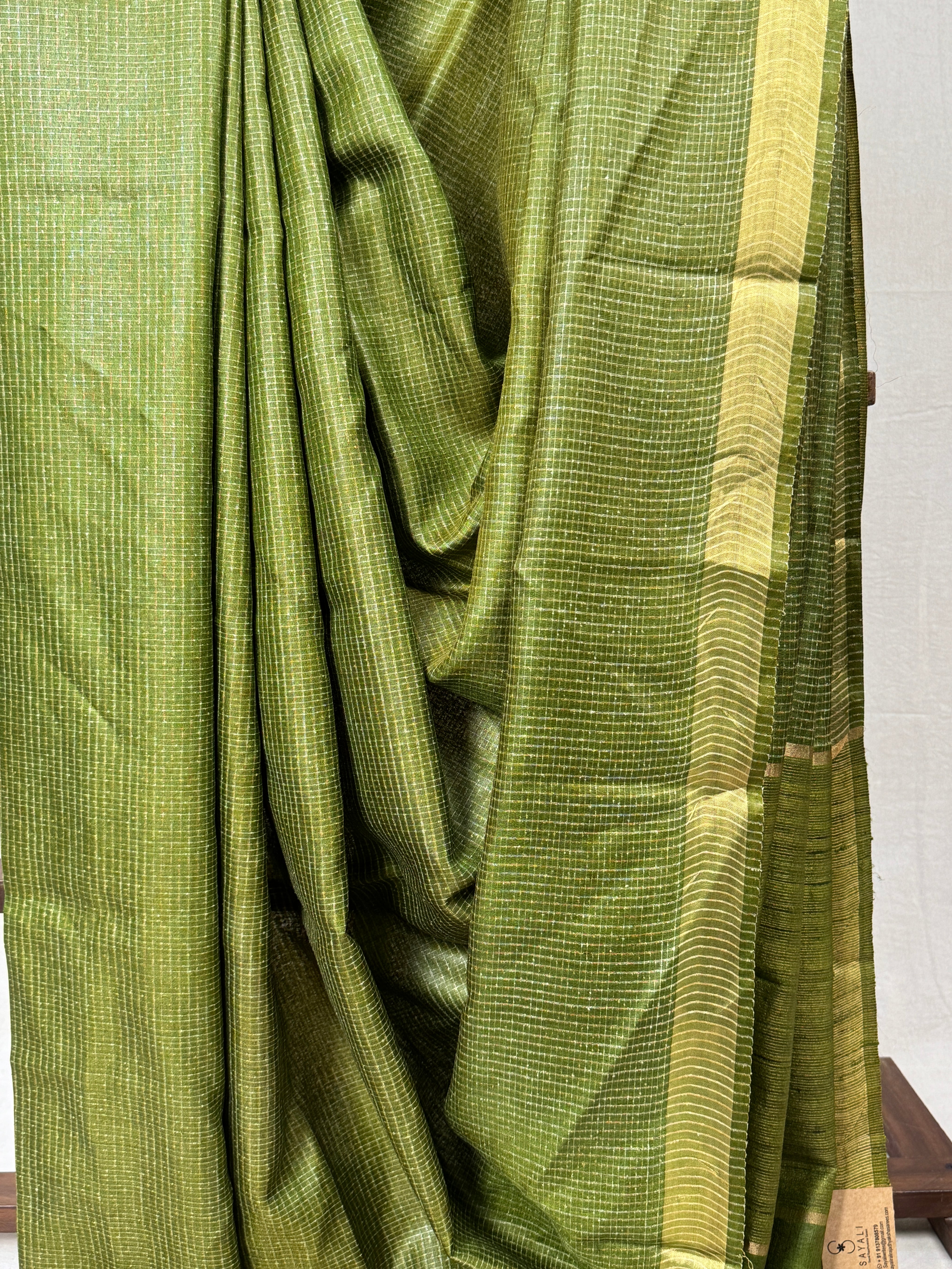 Green Tussar Silk Saree - SRGTSS1733